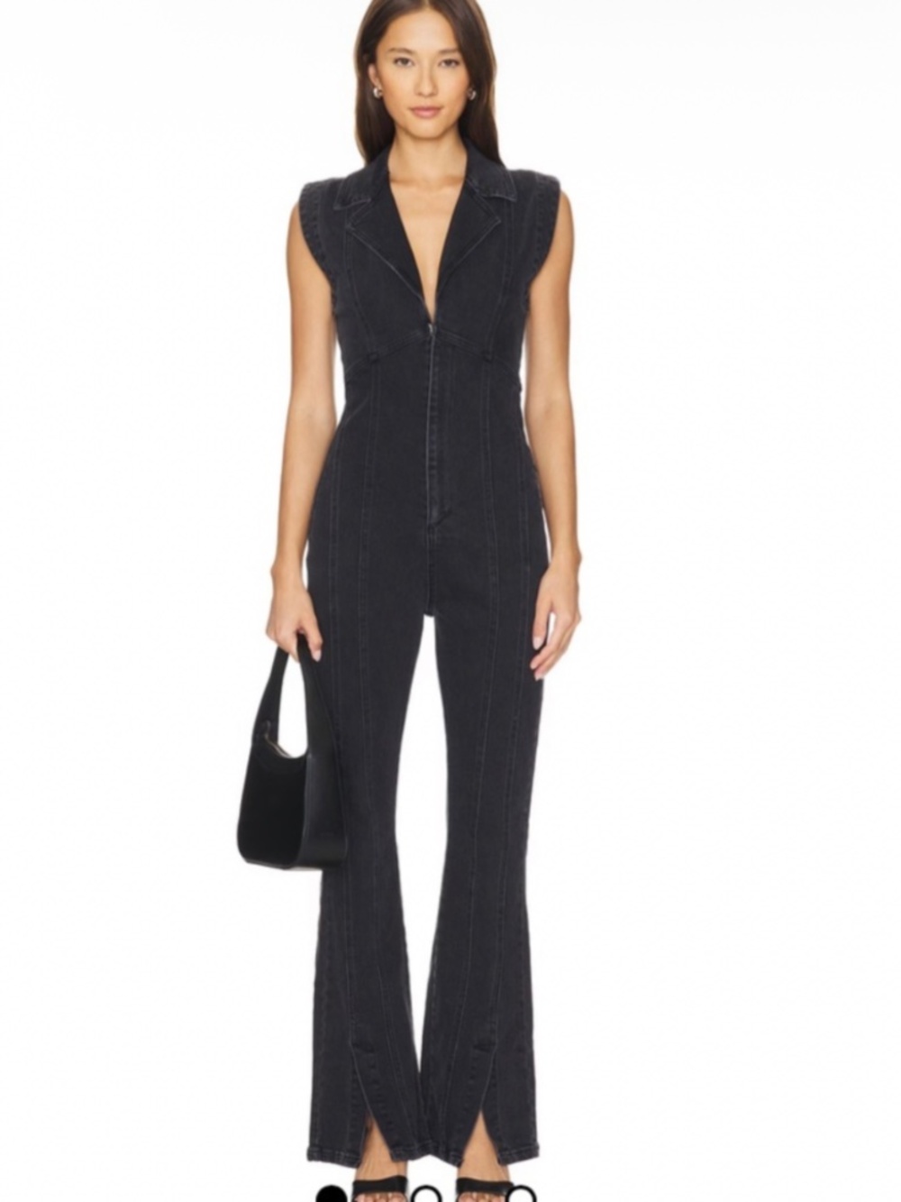 we the free curvy black ring the alarm denim sleeveless jumpsuit